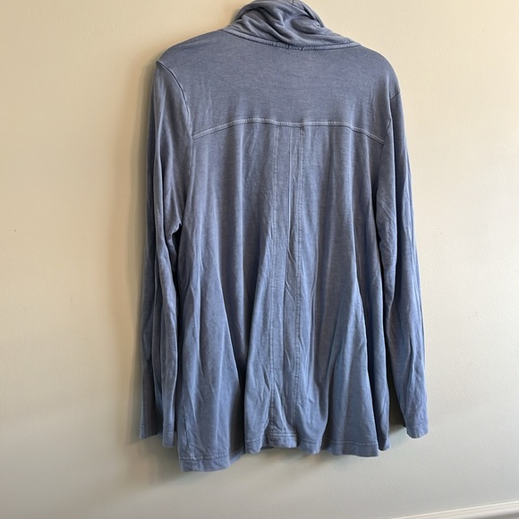 Light denim blue long soft zip up jacket with pockets Large - Picture 3 of 3